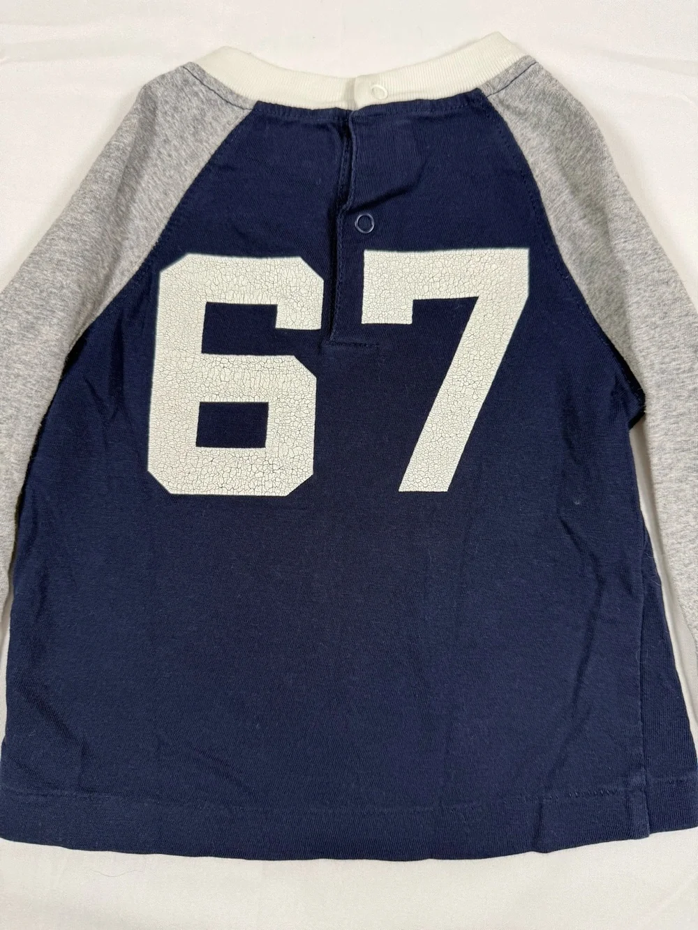 RALPH LAUREN Baby Boys Raglan Baseball Shirt 9M 67 Preppy Varsity Sporty Retro
